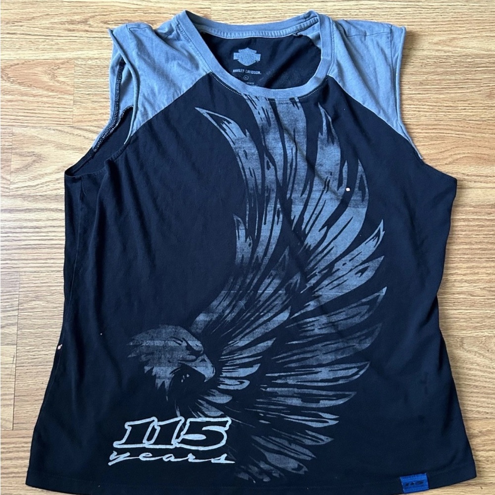 Harley Davidson Y2k Tank Top Women's Size XL 115th Anniversary Black Eagle